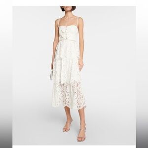 Self-Portrait Embellished Lace Midi Dress